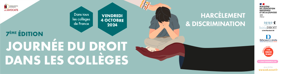 Bannière Journée du droit dans les collèges 2024