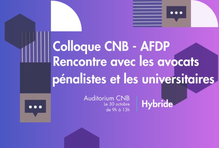 Colloque CNB - AFDP